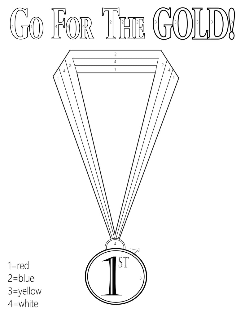 Go For The Gold Color By Number Olympics Coloring Page