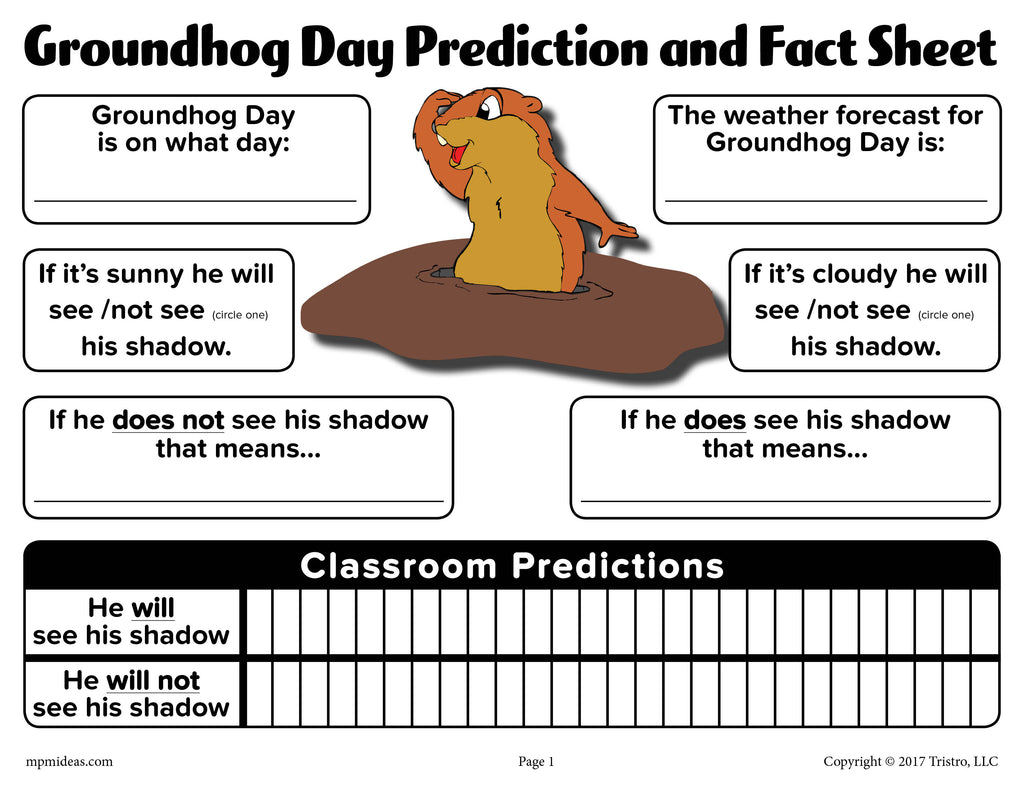 Groundhog Day Prediction & Discussion Worksheet