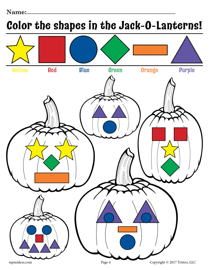 Printable Jack-O-Lantern Shapes Coloring Pages! – SupplyMe