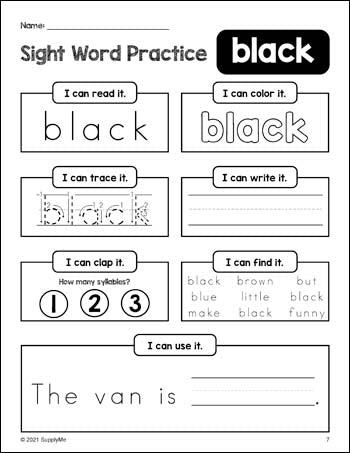 kindergarten sight words worksheets 52 pages of dolch primer sight wo supplyme