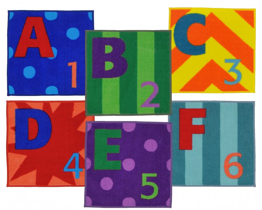 Joy Carpets Letters & Numbers™ Classroom Carpet Squares, Set of 26