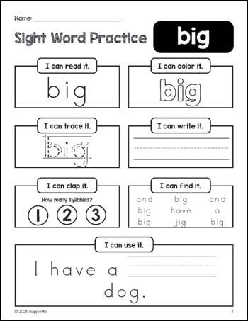 Pre-K Sight Words Worksheets, 40 Pages Of Pre-Primer Dolch Sight Words ...