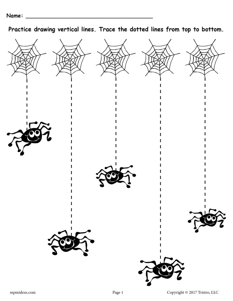 FREE Printable Halloween Line Tracing Worksheet With Straight Lines!
