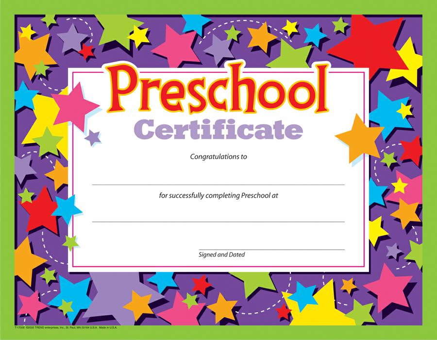 En Pre K Certificates Free Printables printablefinder com