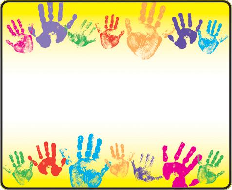 trend enterprises rainbow handprints name tags t 68005 supplyme