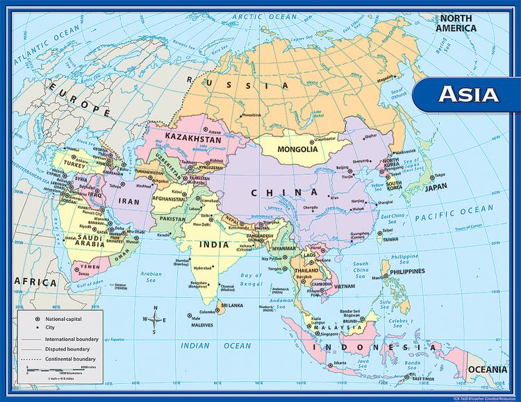 Teacher Created Resources Asia Map Chart | TCR7652 – SupplyMe