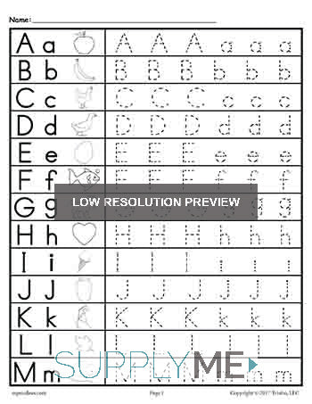 Uppercase and Lowercase Letter Tracing Worksheets!