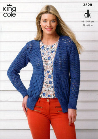 Cardigan and Top in King Cole Smooth DK (3528) – Deramores