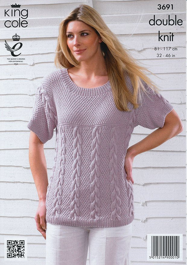 Cardigan and Top in King Cole Bamboo Cotton DK (3691) – Deramores