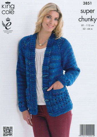 Tunic And Cardigan In King Cole Super Chunky 3851