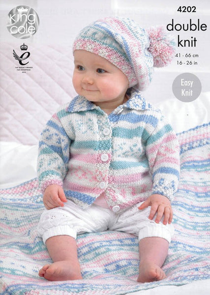 Babies' Cardigan, Blanket and Beret in King Cole Cherish DK (4202 ...