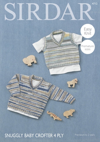 Boy S V Neck Sweater And Tank Top In Sirdar Snuggly Baby Crofter 4 Ply 4712 Digital Version