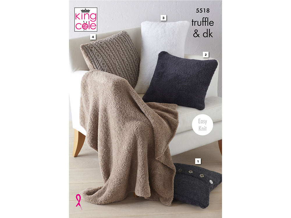 Cushions & Lap Blanket in King Cole Truffle (5518) Deramores