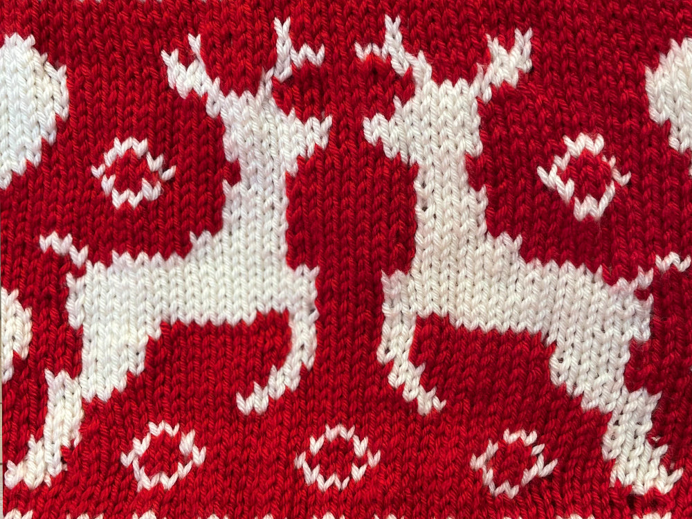 Traditional Fairisle Christmas Blanket Knit Along in Deramores Yarn