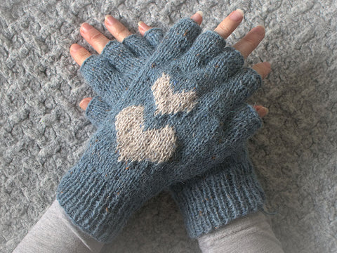 fine knit fingerless gloves