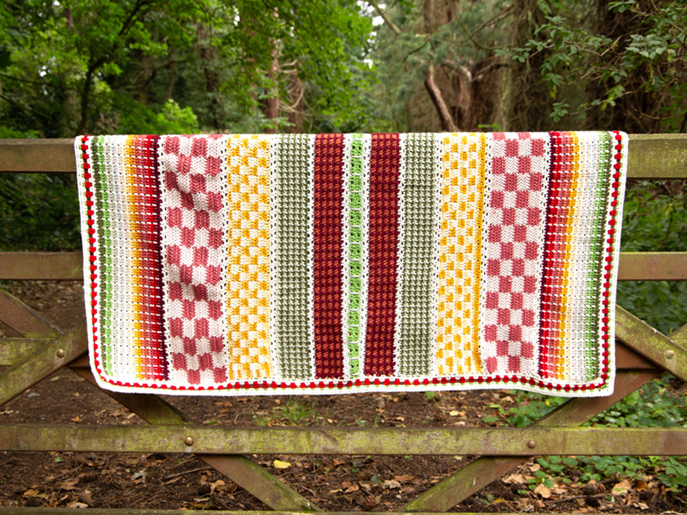 Strawberries and Cream Blanket Crochet Kit and Pattern In Deramores Ya