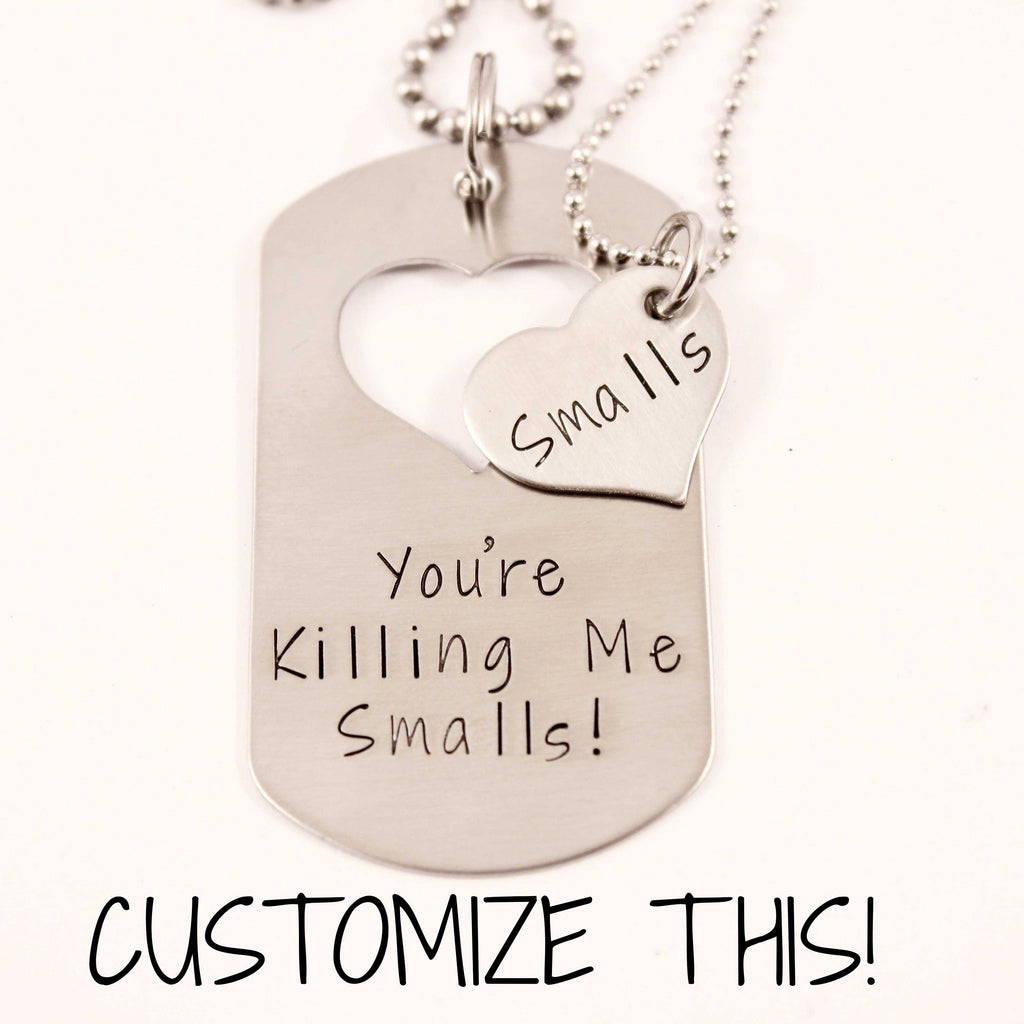 dog tag with heart cut out