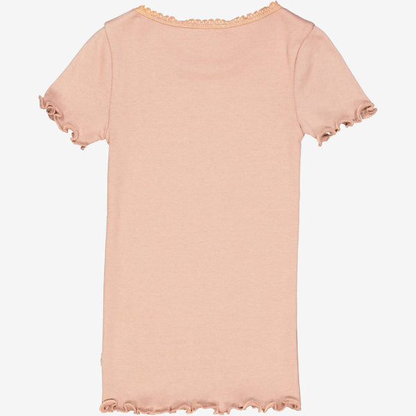 Ripp-T-Shirt Lace old rose | Dänische Kindermode | Wheat –