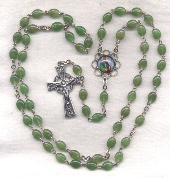 Emerald Glass Mini Rosary — Iron Rose Supply