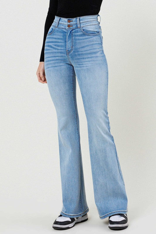 White Out High Rise White Flare Jeans (DS) FG VM - Lil Bee's Bohemian