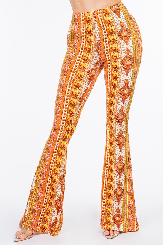 Blooming Daisy Print Flare Pants - Lil Bee's Bohemian