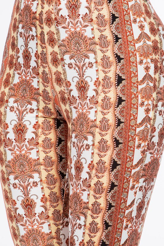 Band Of Gold Boho Floral Print Bell Bottom Flare Pants - Lil Bee's Bohemian