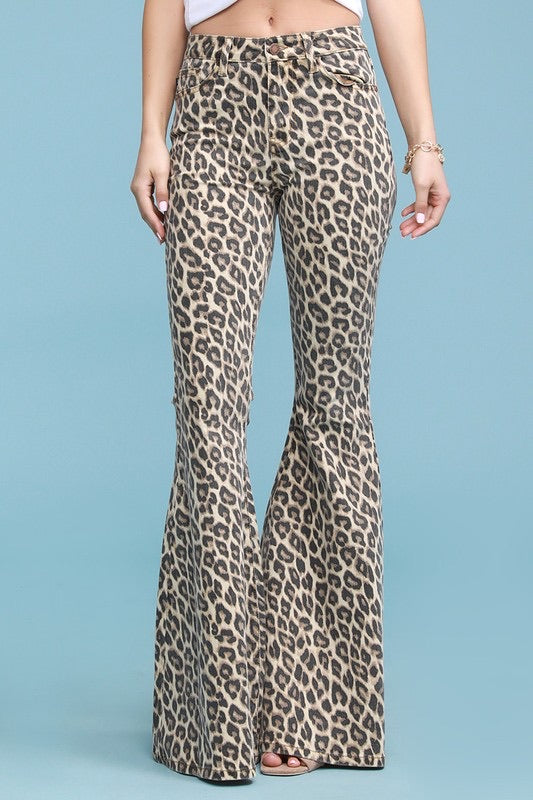 blue leopard print jeans