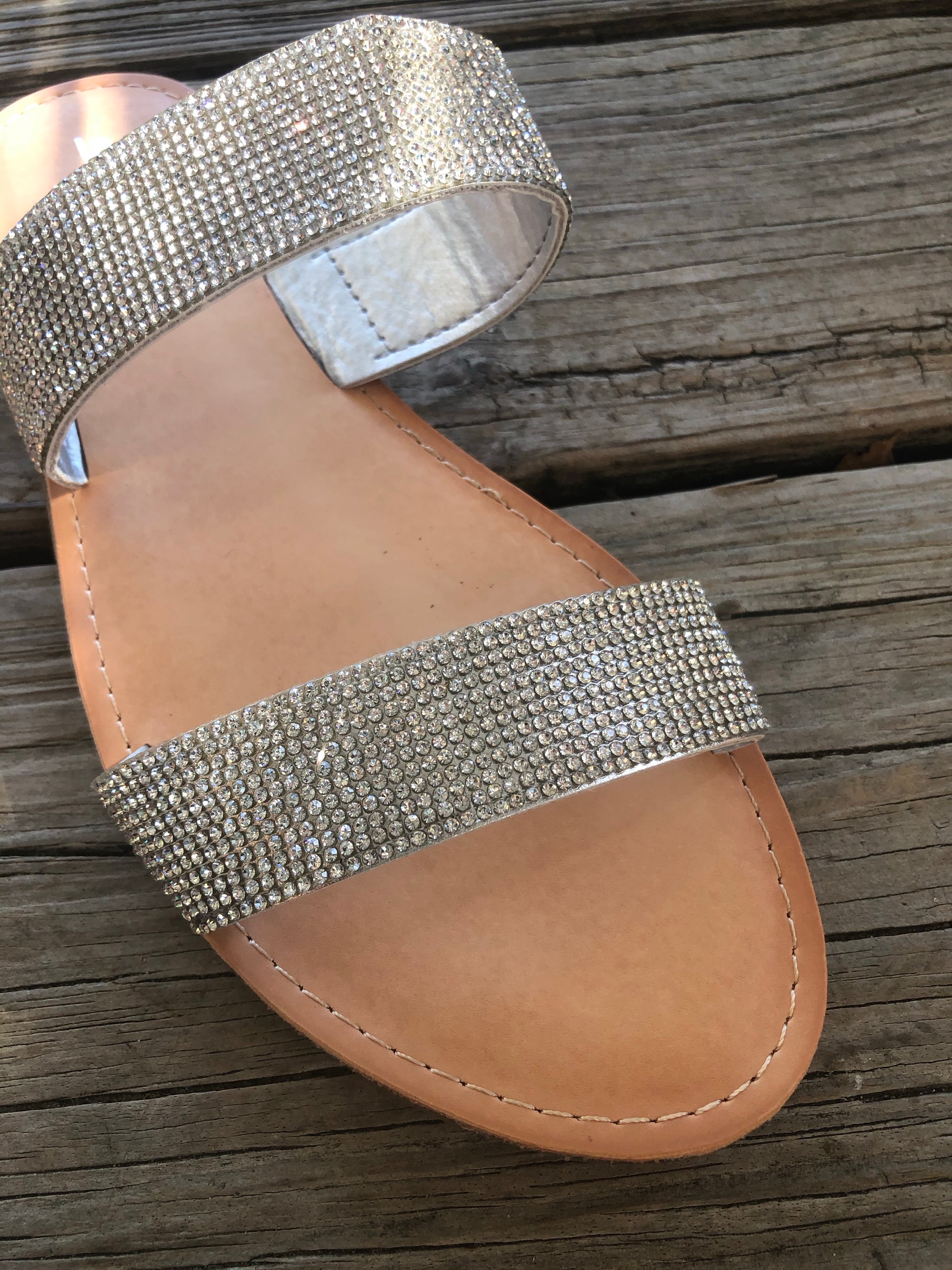 bling slip on sandals