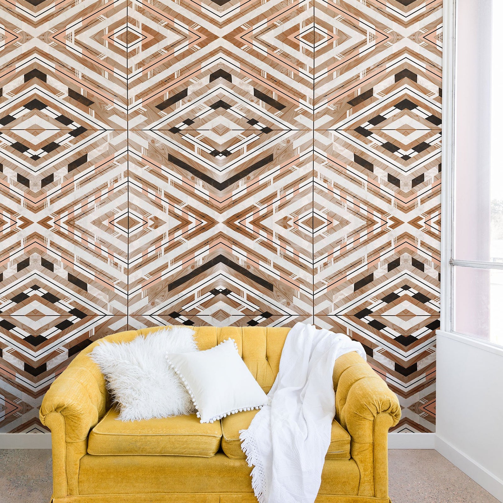 Ole Boho Diamonds Clay Wall Mural (DS) - Lil Bee's Bohemian