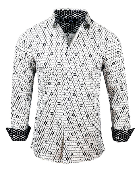 Mens Button Up White Skull Fashion Shirt | Overkill Rock Roll n Soul