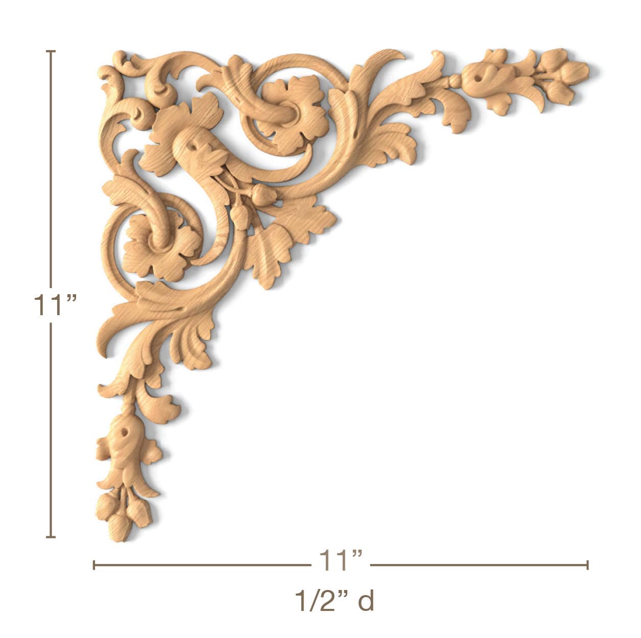 Baroque Corner Pair, 11"w x 11"h x 1/2"d