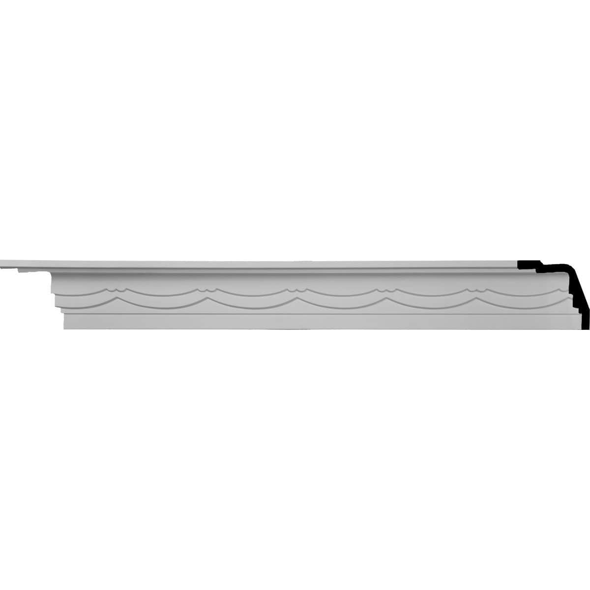 Bateman Swag Crown Moulding, 4 1/8"H x 4 1/4"P x 5 7/8"F x 94 1/2"L
