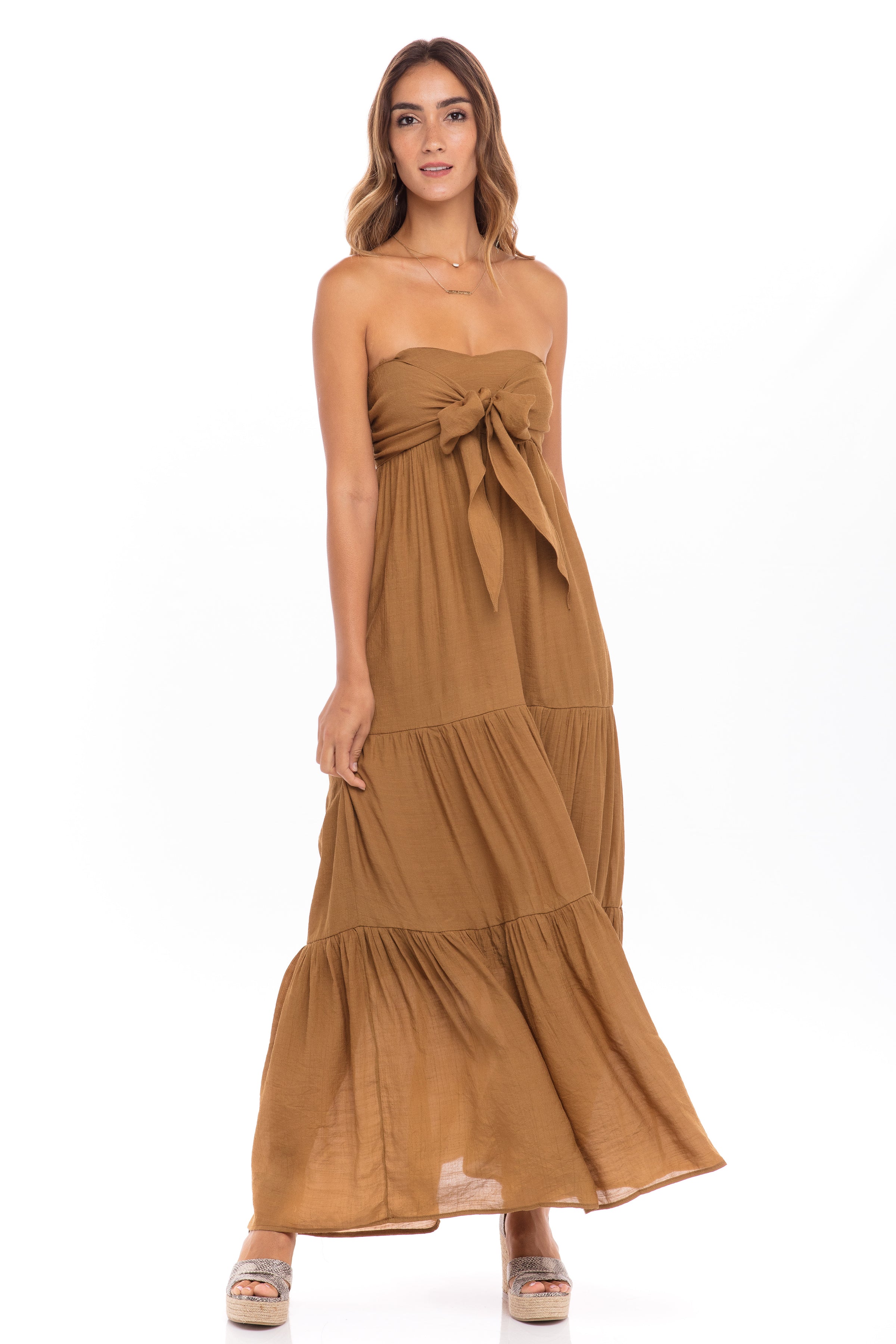 tie front maxi dress