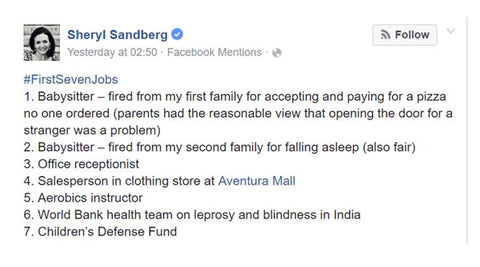 Uwila Warrior Feature on Sheryl Sandberg, Facebook First Seven Jobs