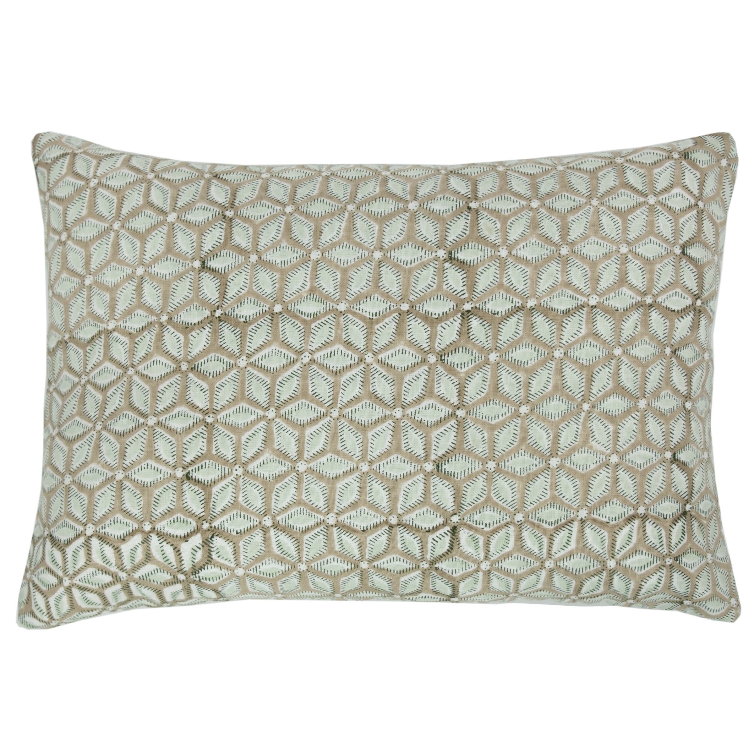 Block Print Threshold Linen Print Decorative Throw Pillow in Lapis