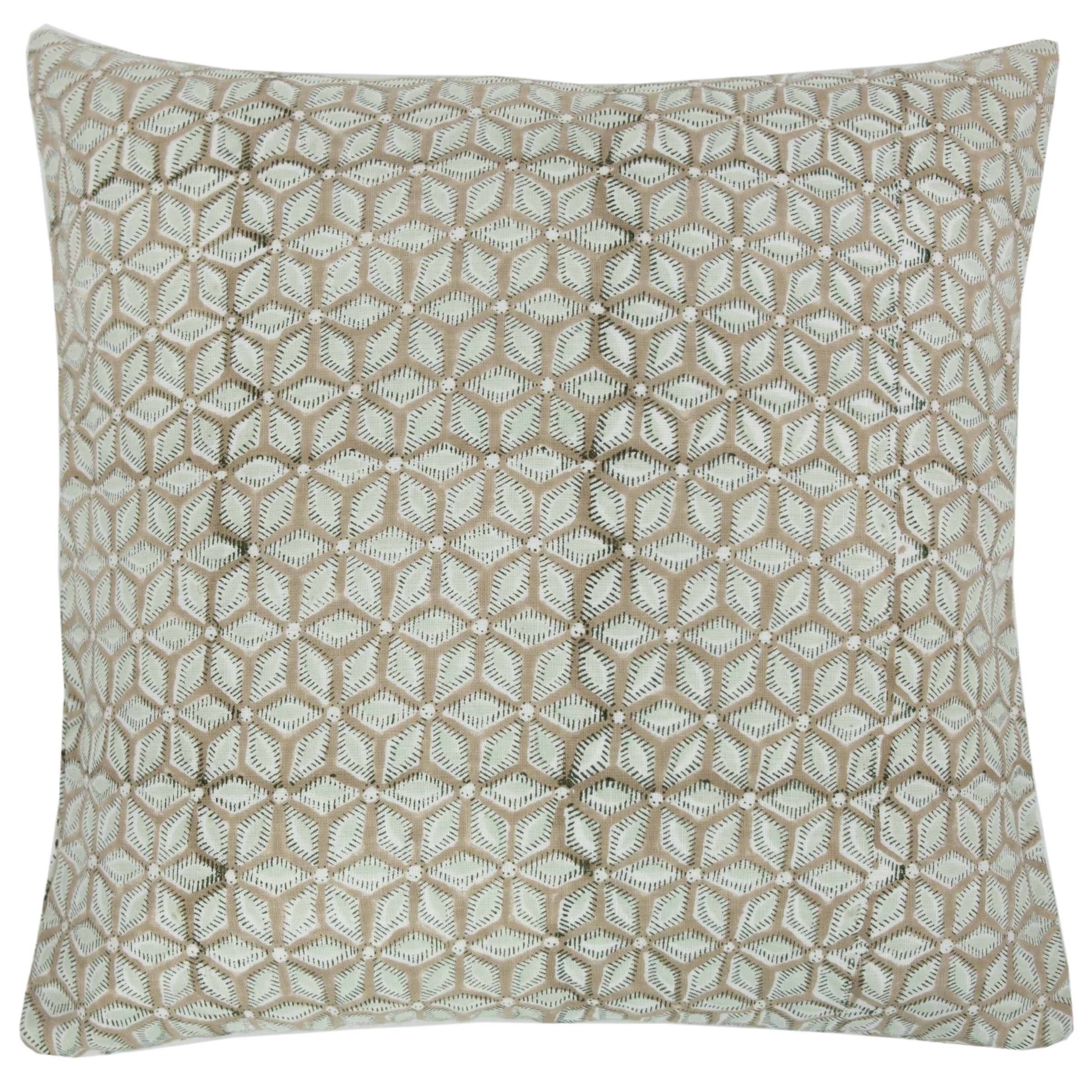 Block Print Threshold Linen Print Decorative Throw Pillow in Salt Ochre -  Chloe & Olive