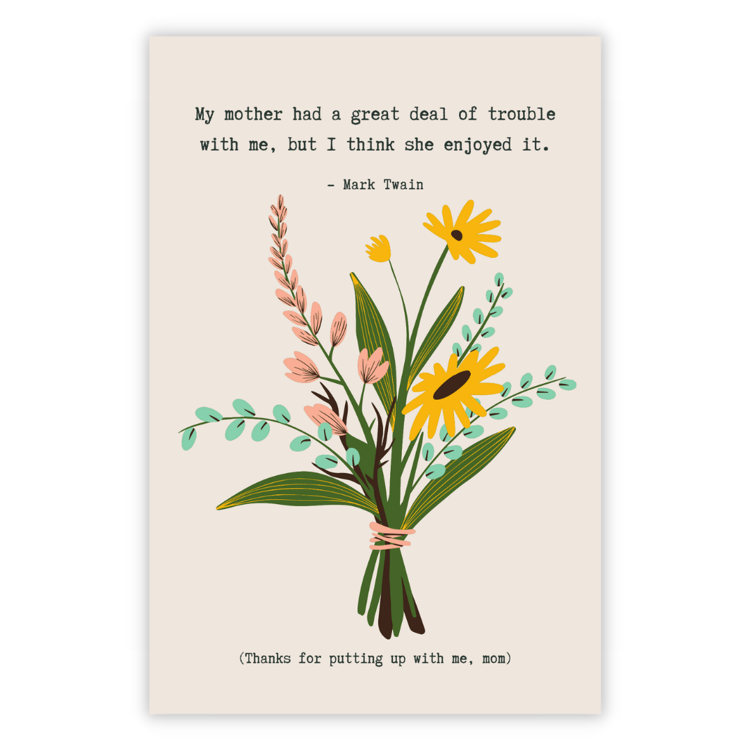 Mother's Day Greeting Card -Author Quote – The Library Marketplace