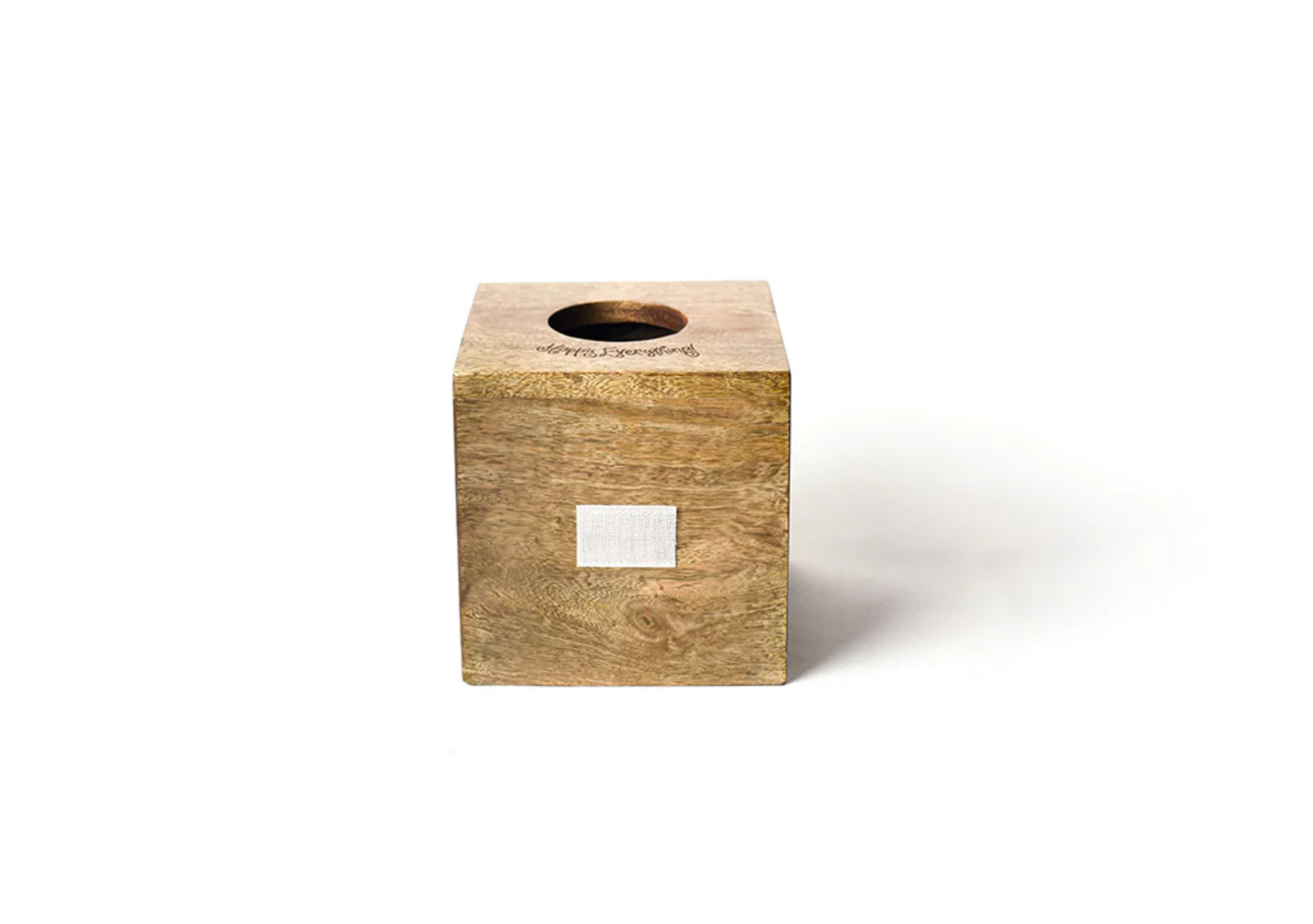 HAPPY EVERYTHING MINI WOOD SQUARE TISSUE BOX