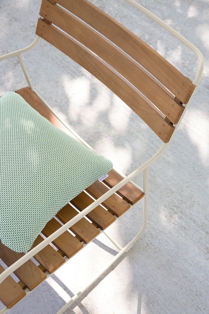 Fermob Surprising Teak Armchair on patio detail