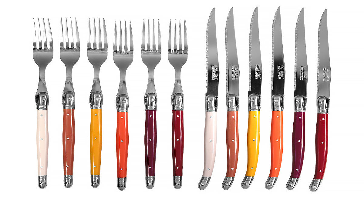 laguiole cutlery set andre verdier sunset