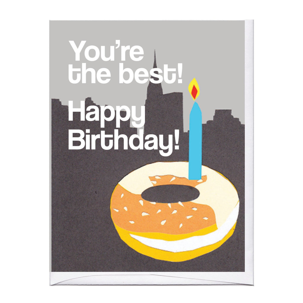 Nyc Bagel Birthday Card La Familia Green