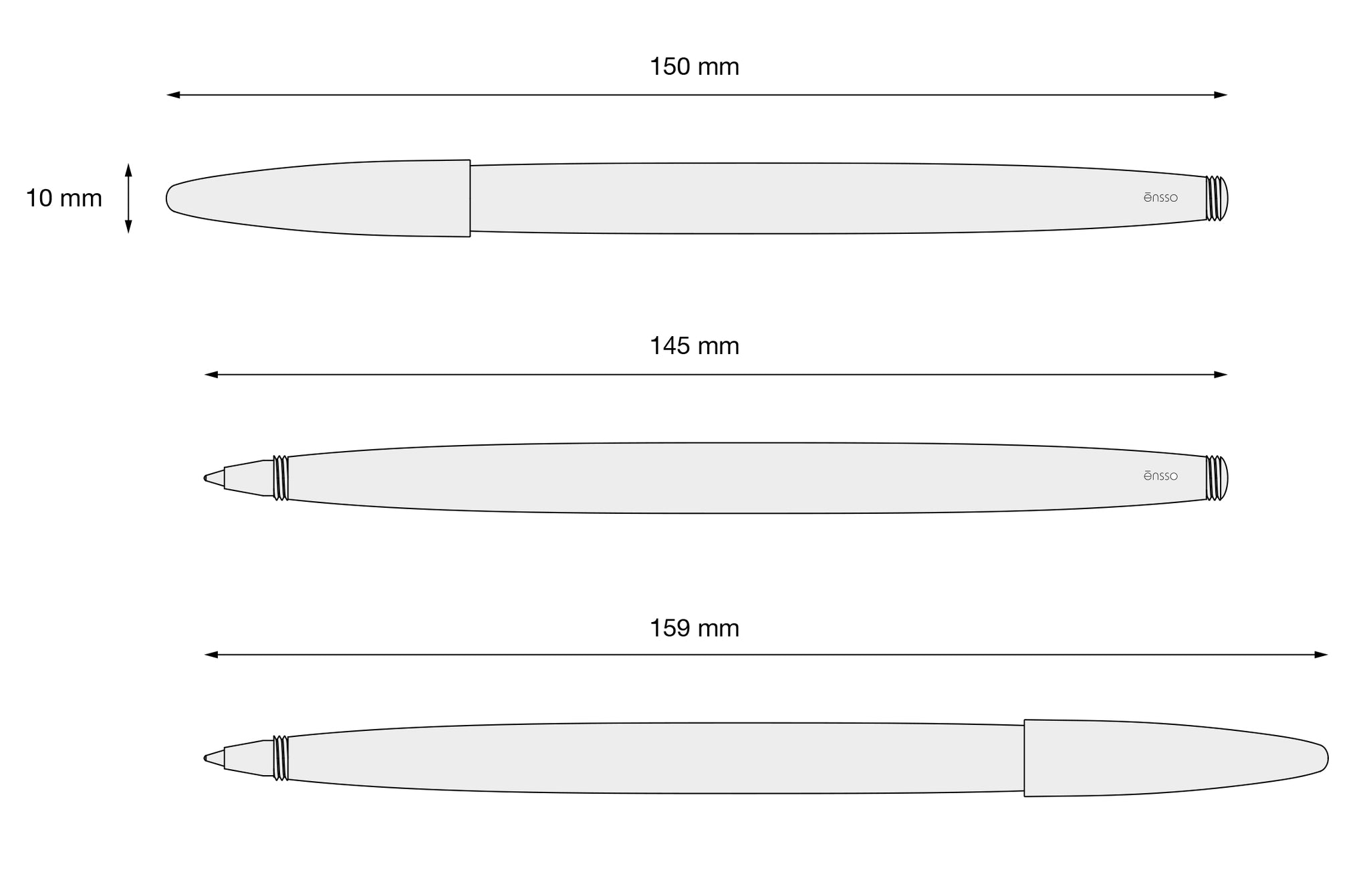 ARIA Ballpoint Pen For BiC - Blue Aluminum - ensso