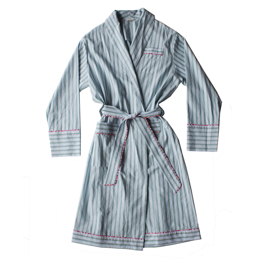 Janus Robe in Green Stripe Italian Cotton – LFrank