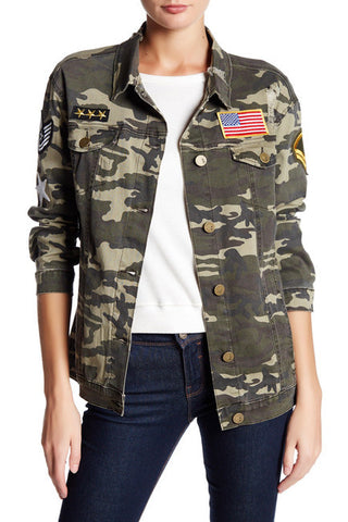 Ashley Mason Camo Patch Jacket