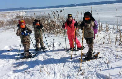 happy snowshoers