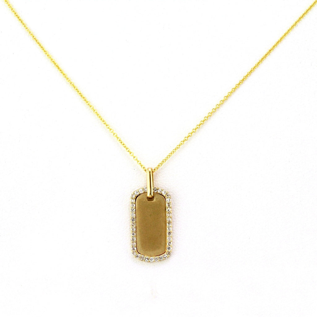 14k dog tag pendant