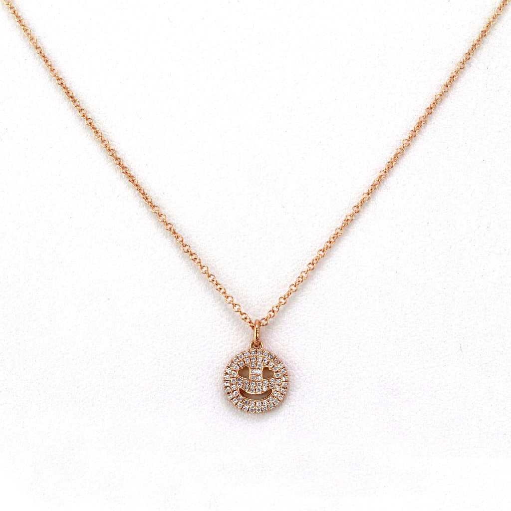 smiley face gold necklace