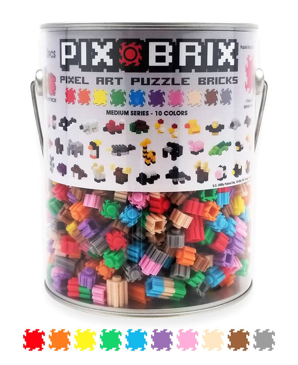 Pix Brix Pixel Art Puzzle Bricks Bundle - 4,500 Piece Pixel Art Kit, Mixed  32 Color Palette (Light, Medium, Dark) - Interlocking Building Bricks