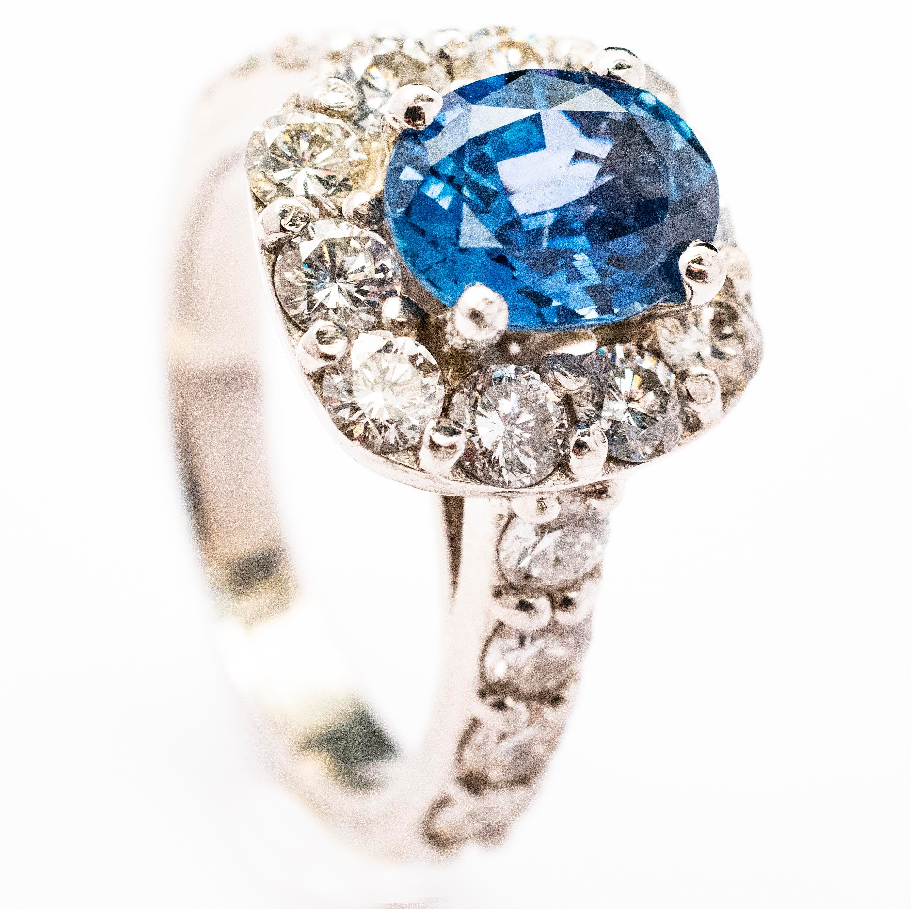 Positief maximaal uitstulping Platinum Sapphire Ring - Bijoux Jewels