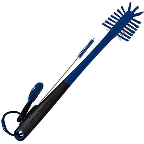 The Coldest Water Bottle Brush three pieces dark blue body black handle